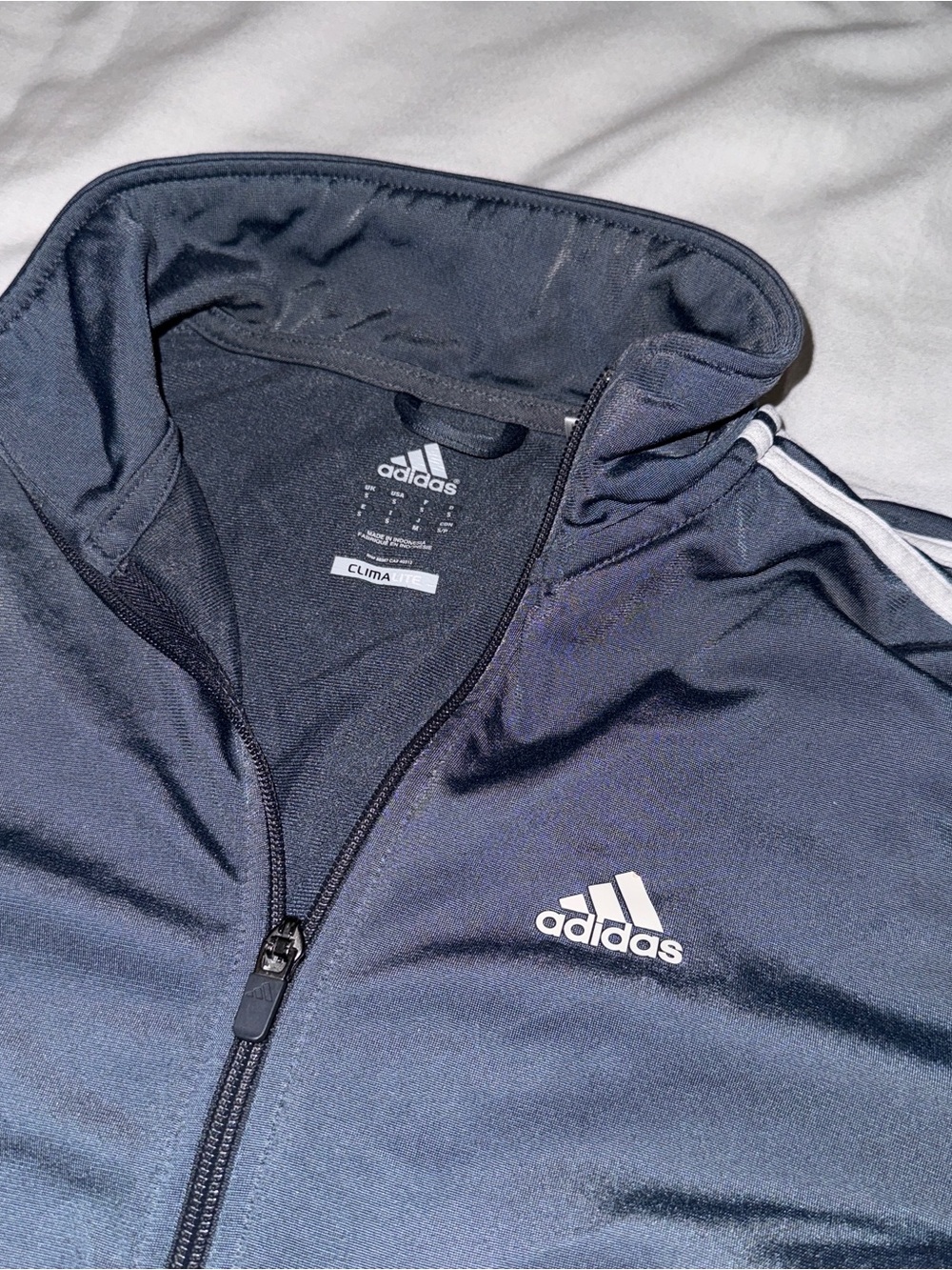 Adidas Women’s Dark Gray Track Jacket with White Logo